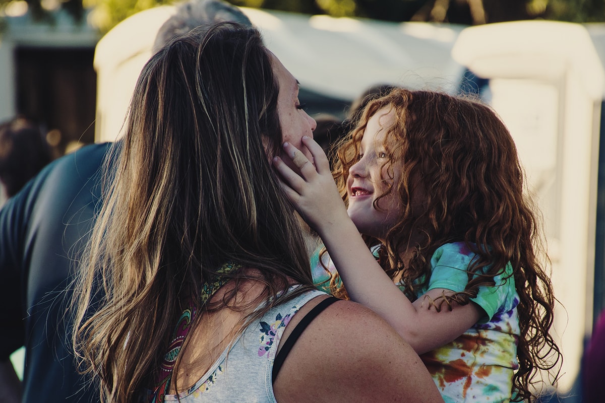 Mother communicating with daughter