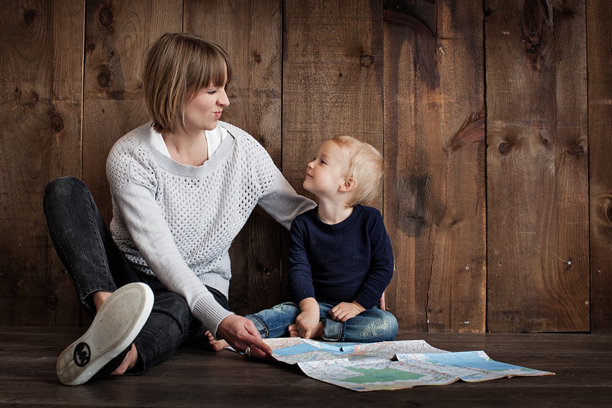 Mother looking at son