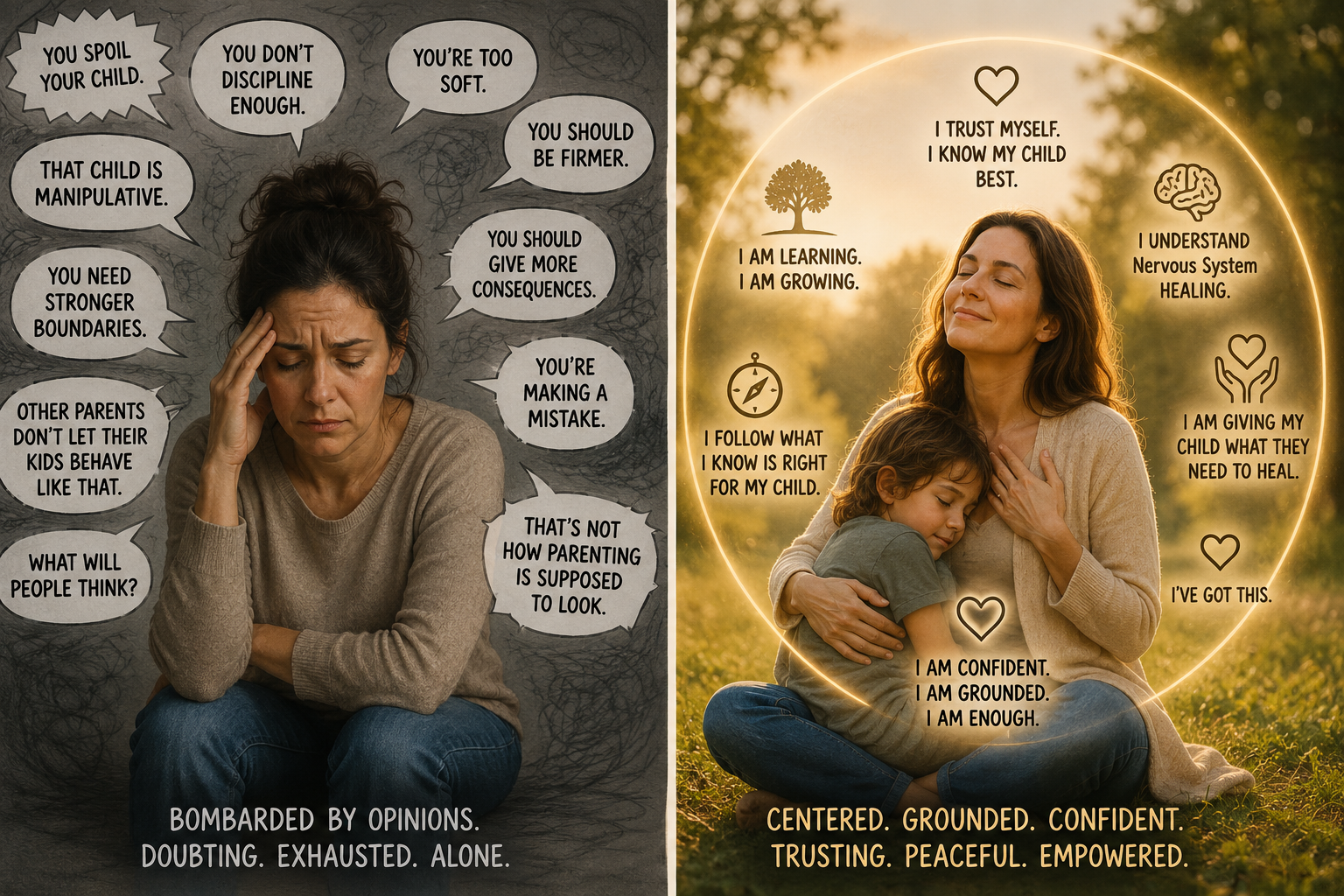parent and child before and after